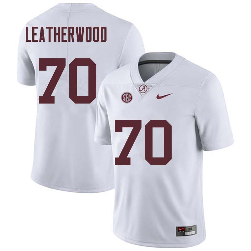 Alabama Crimson Tide Men's Alex Leatherwood #70 White NCAA Nike Authentic Stitched College Football Jersey DU16G32MV